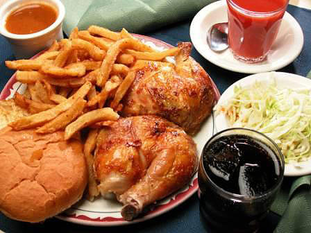  double cuisses de poulet avec frites